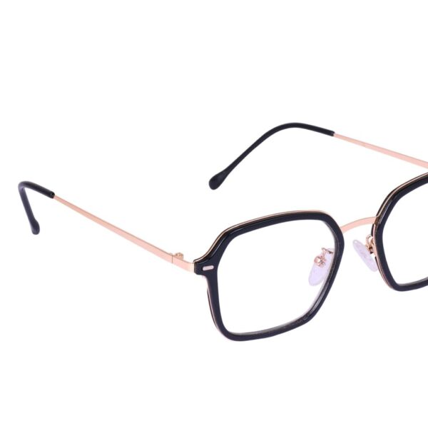 Black & Gold Hexagon Rimmed Eyeglasses - L1599