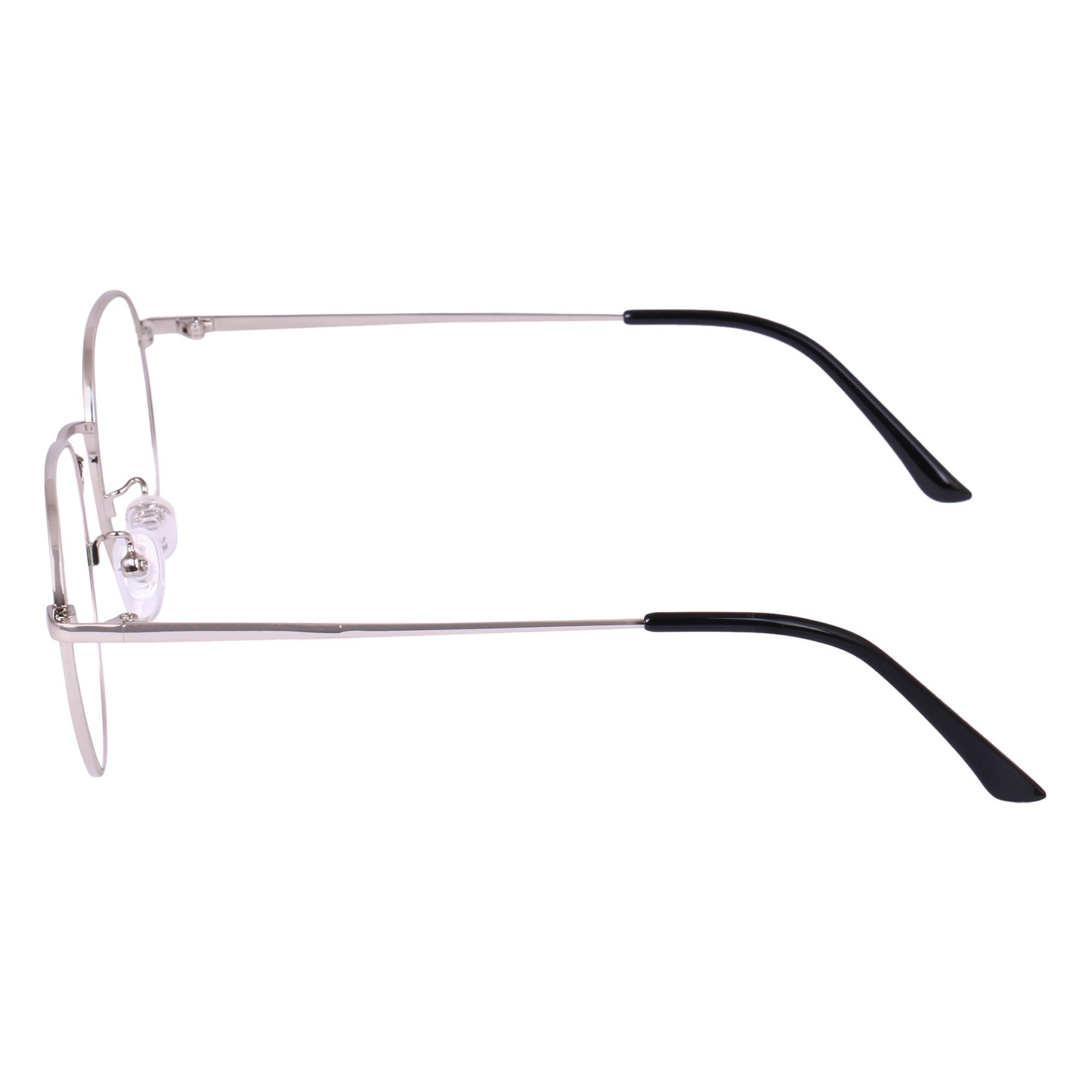 SILVER Transparent Hexagon Unisex Eyeglasses - L3142