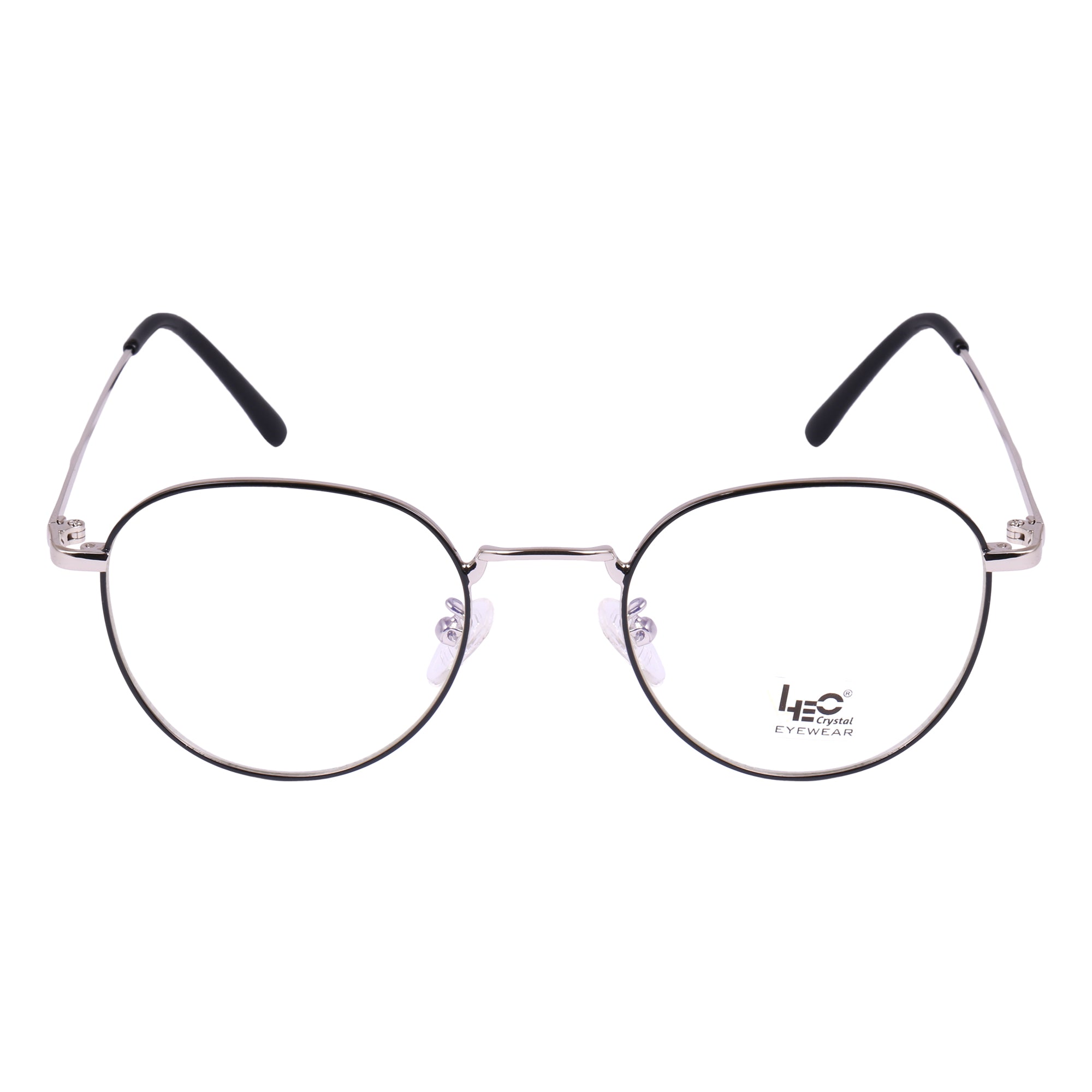 Black & Silver Round Metal Eyeglasses - L3142
