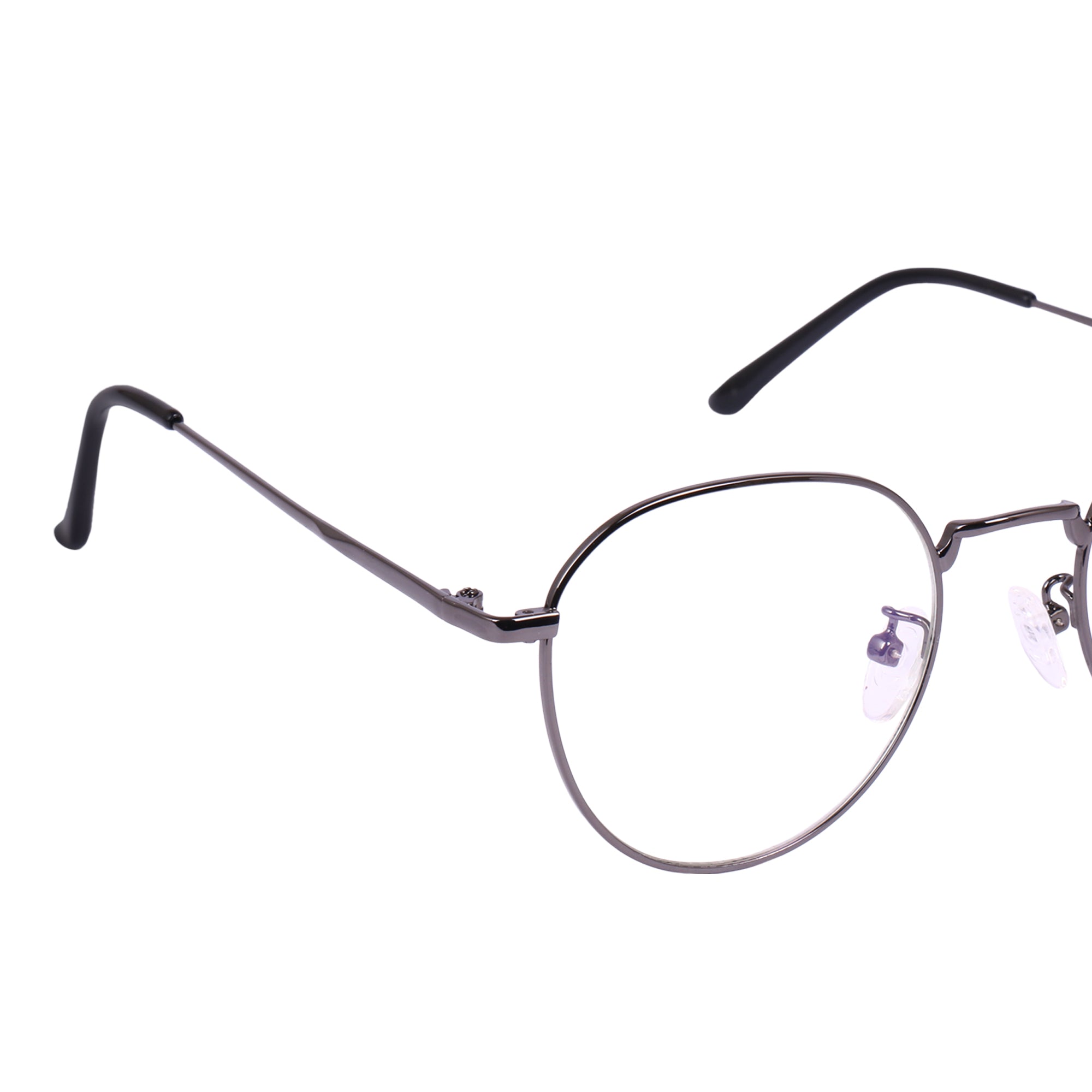 Grey Round Metal Eyeglasses - L3142