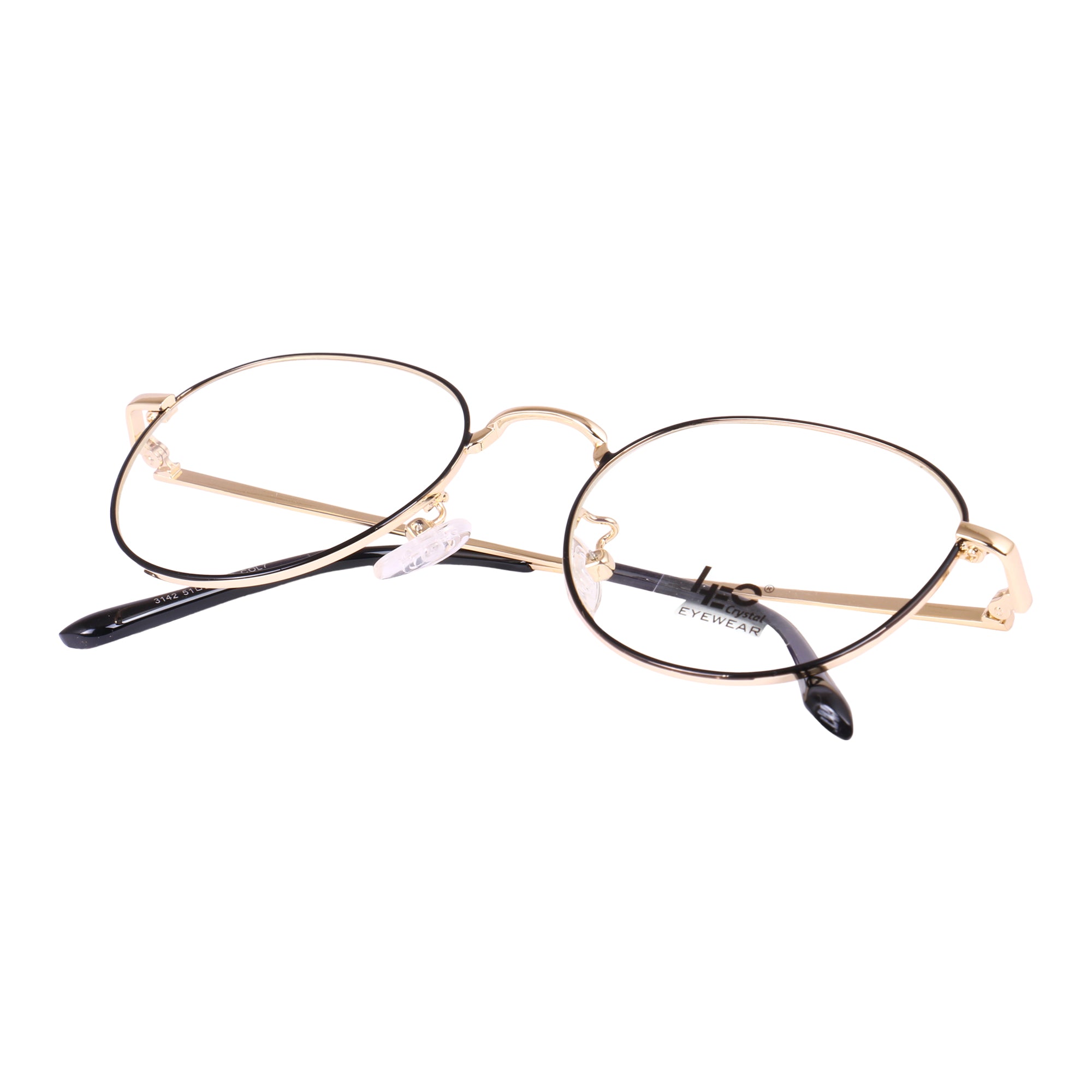 Gold BLACK  Round Metal Eyeglasses - L3142