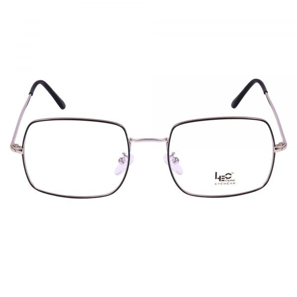 Black & Silver Square Rimmed Eyeglasses - L3199