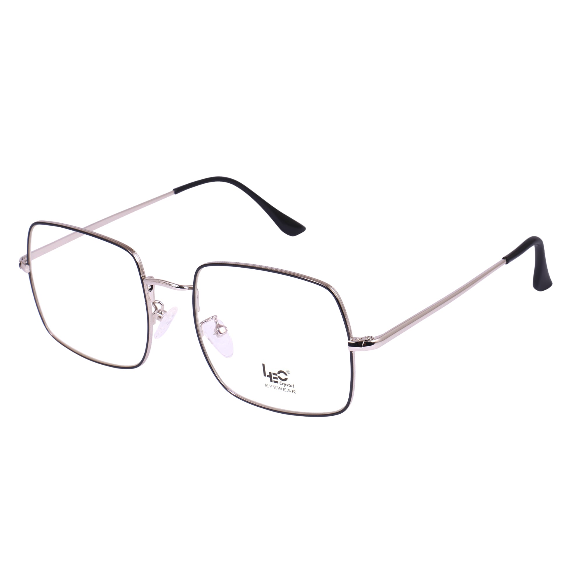 Silver Square Metal Eyeglasses - L3199