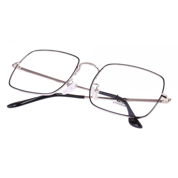 Black & Silver Square Rimmed Eyeglasses - L3199