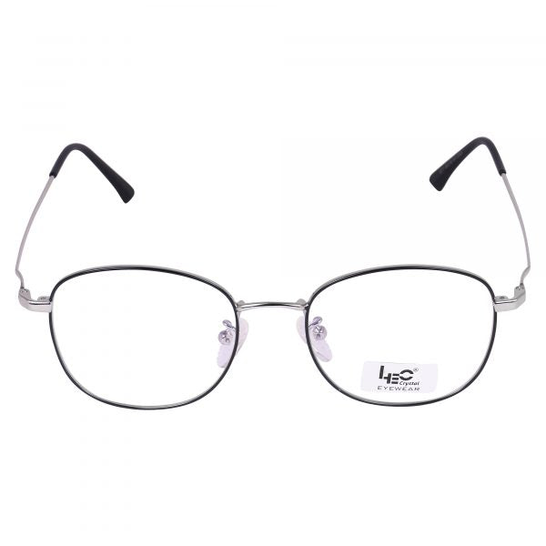 BLACK & SILVER Round Metal Eyeglasses - L3217