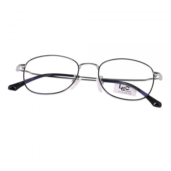 BLACK & SILVER Round Metal Eyeglasses - L3217