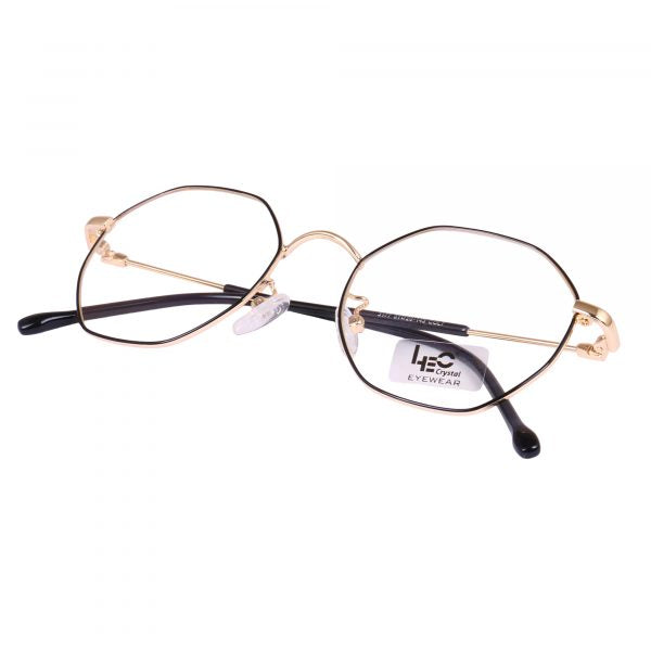 BLACK & GOLD Hexagon Metal Eyeglasses - L3177