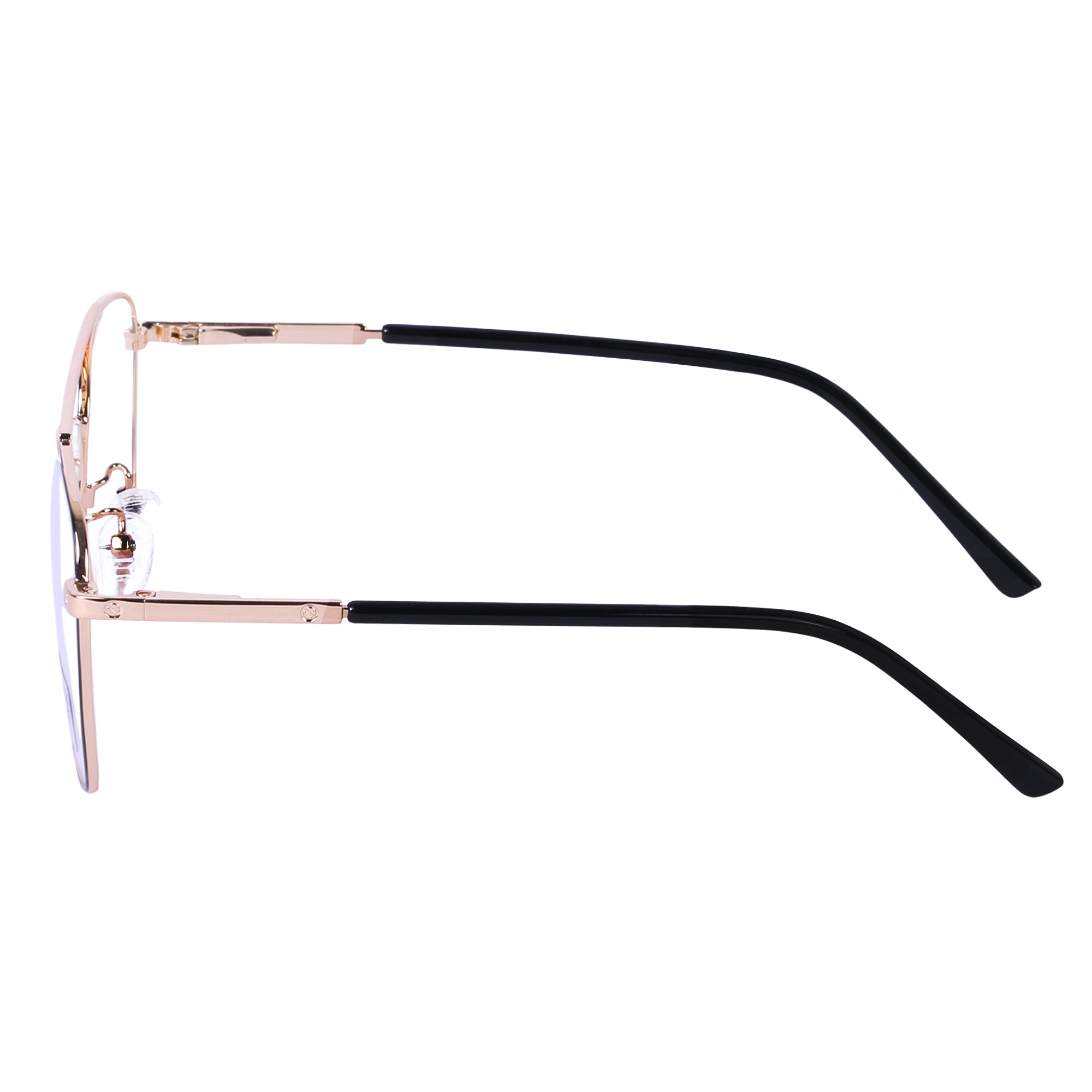Black & Gold Square Metal Eyeglasses -L3201