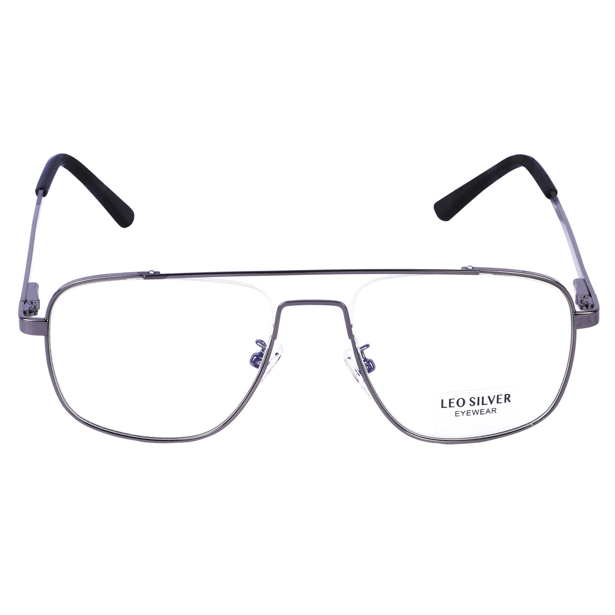 Grey Square Metal Eyeglasses -
L2063