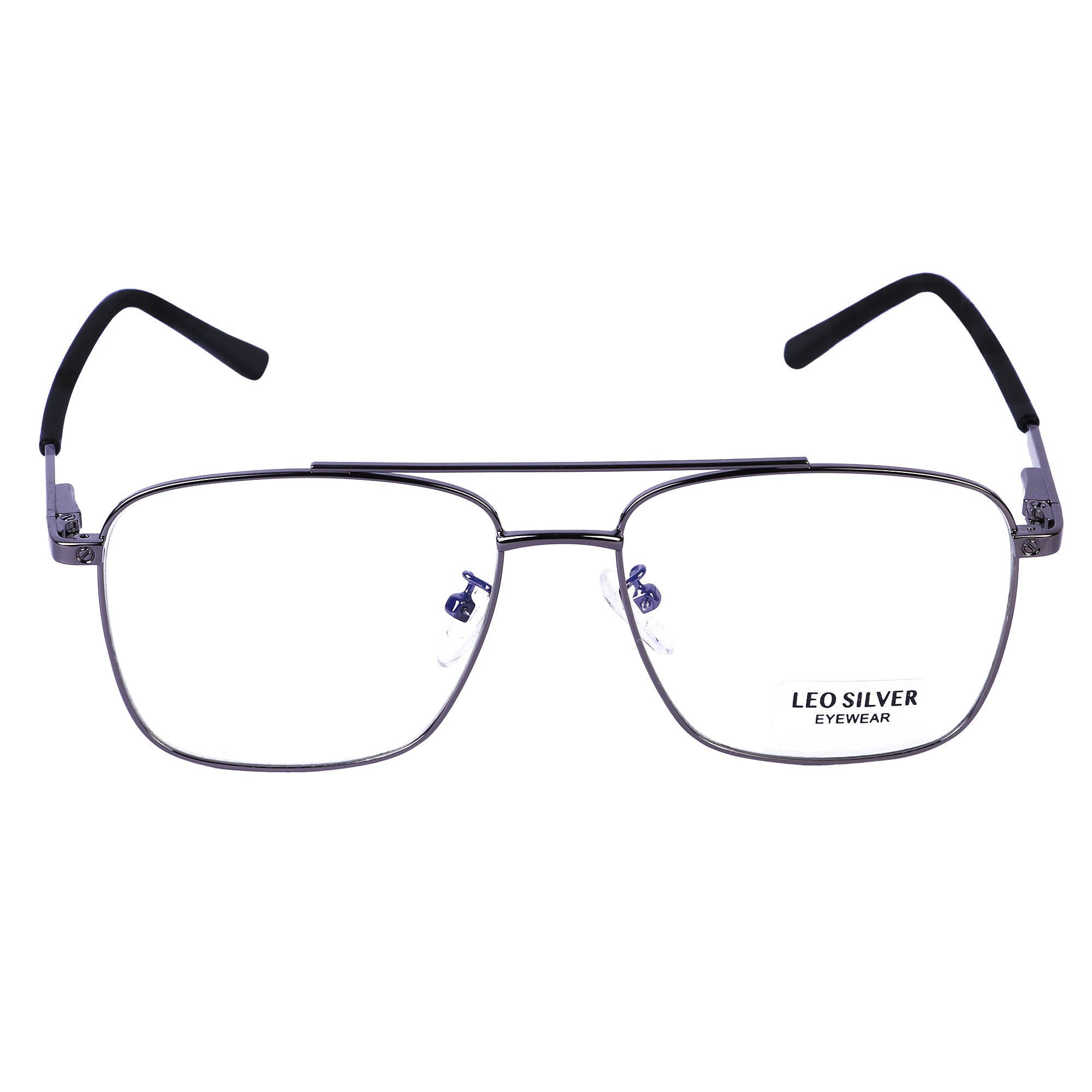 Grey Square Metal Eyeglasses -L3201