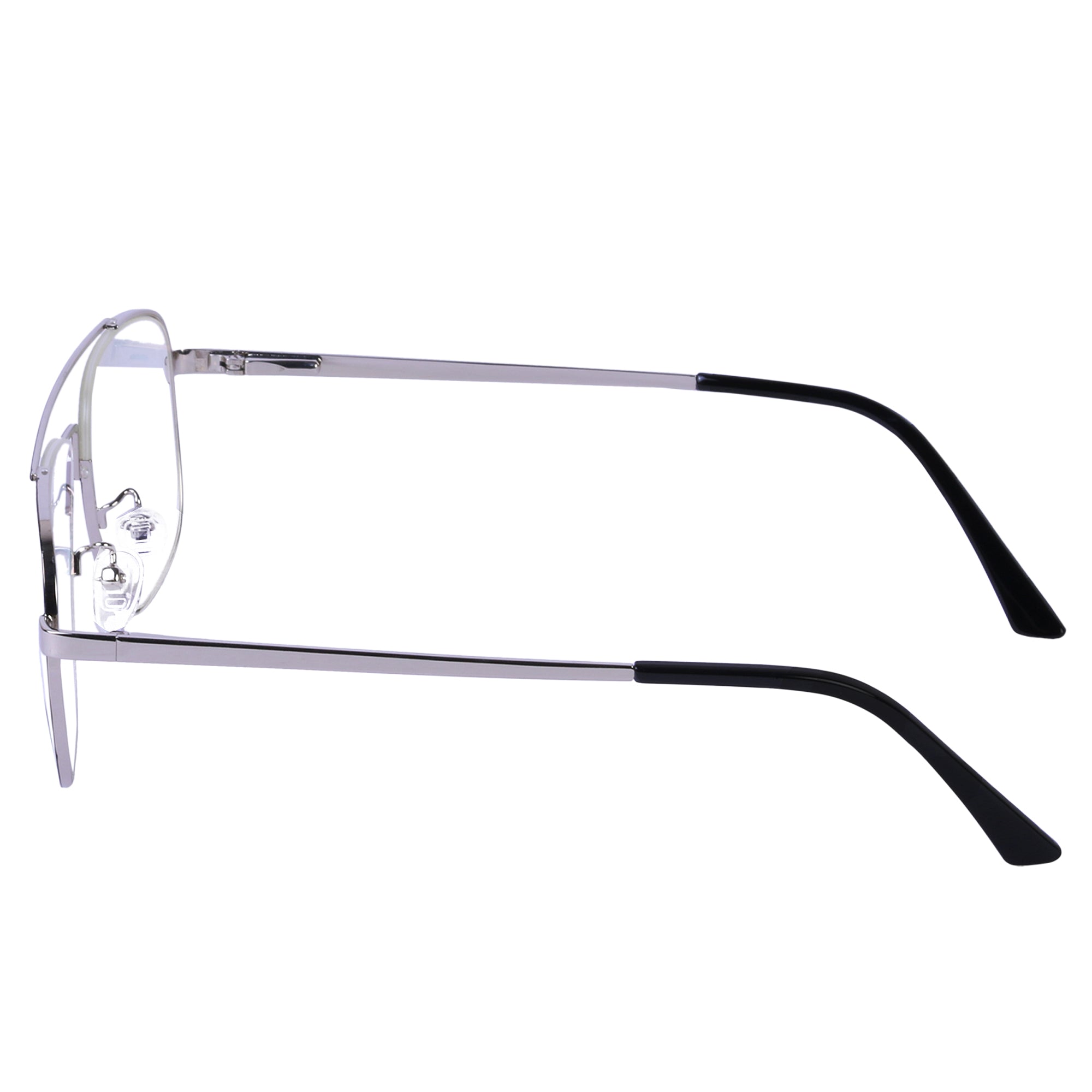 Silver BLACK   Square Metal Eyeglasses - L2063