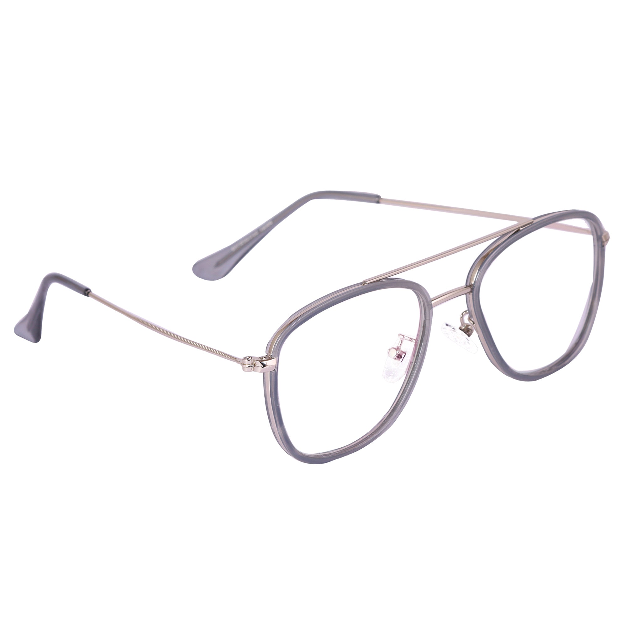 GUN SILVER Square Metal Eyeglasses - L98027