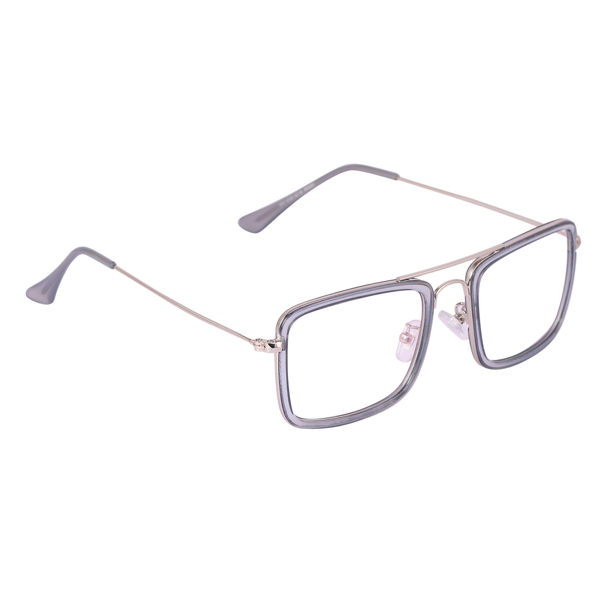 GUN SILVER Square Rimmed Eyeglasses - L16006