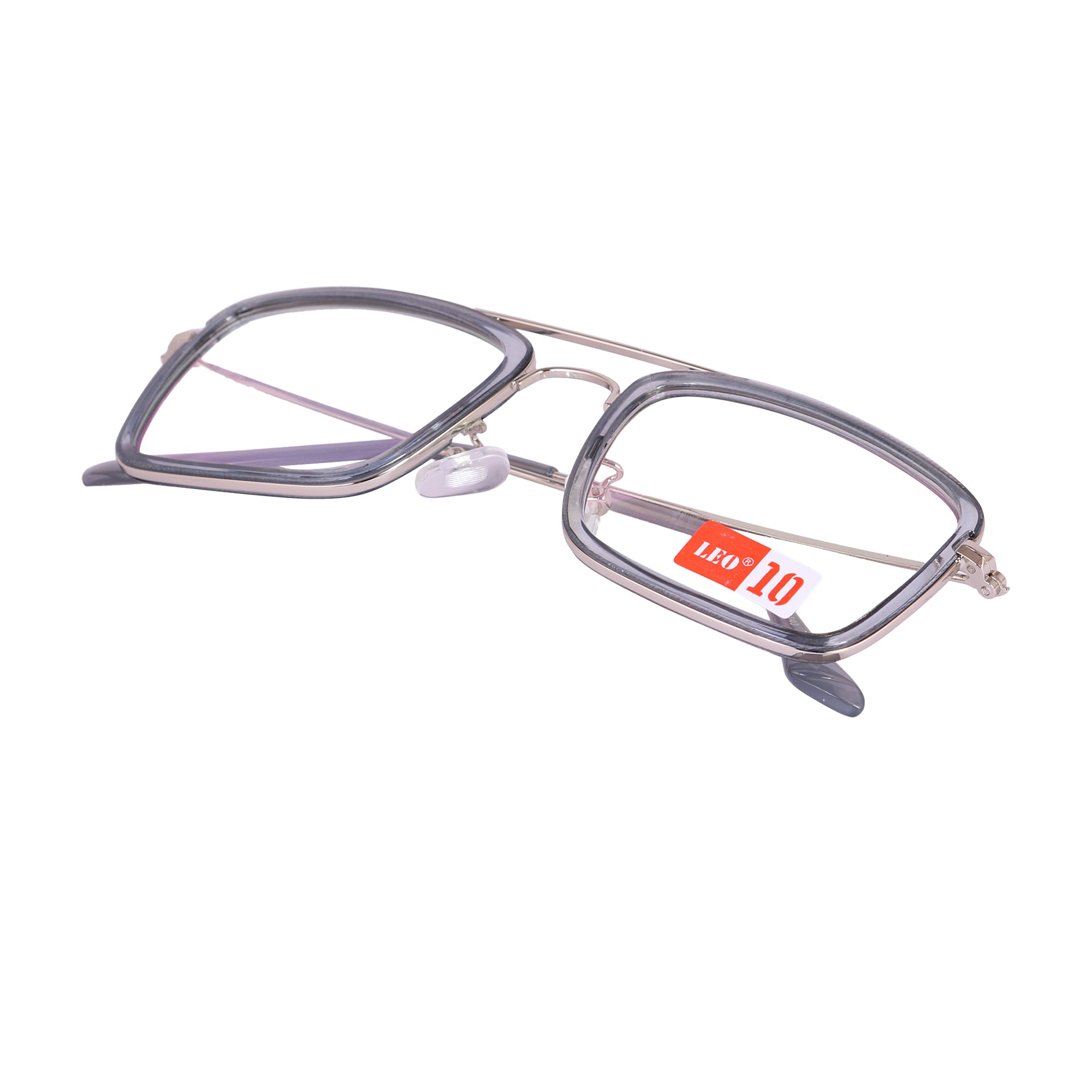 GUN SILVER Square Rimmed Eyeglasses - L16006