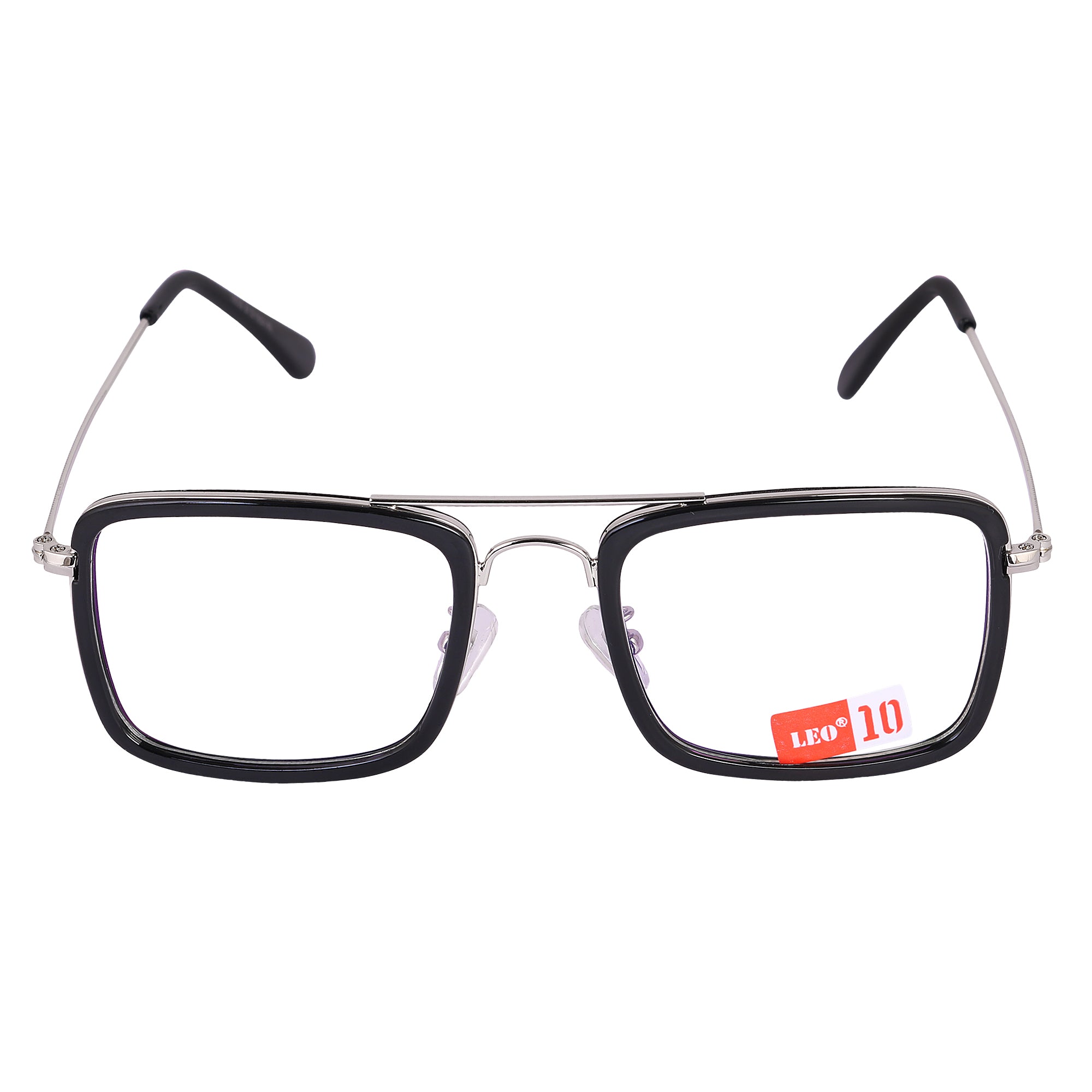 BLACK SILVER Square Rimmed Eyeglasses -L16006
