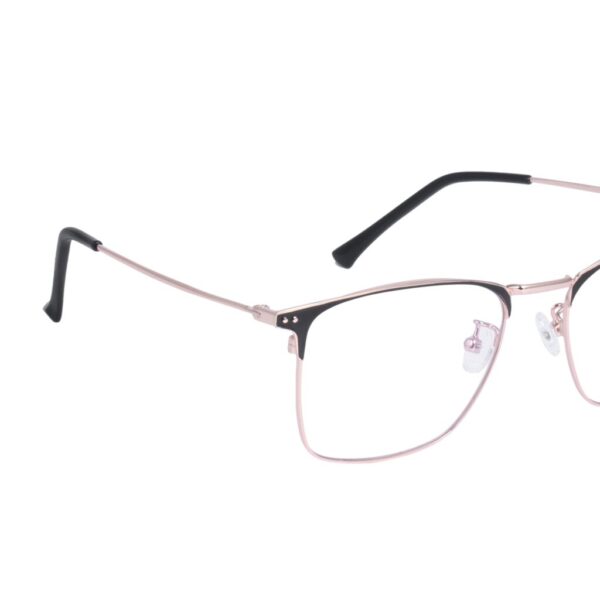 Rose Gold & Black Half Rimmed Square Eyeglasses - G-90-250-C3
