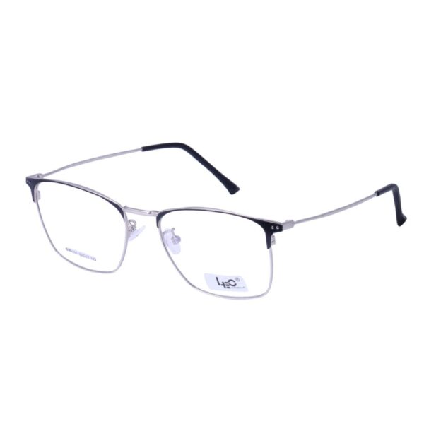 Silver & Black Half Rimmed Square Eyeglasses - G-90-250-C6
