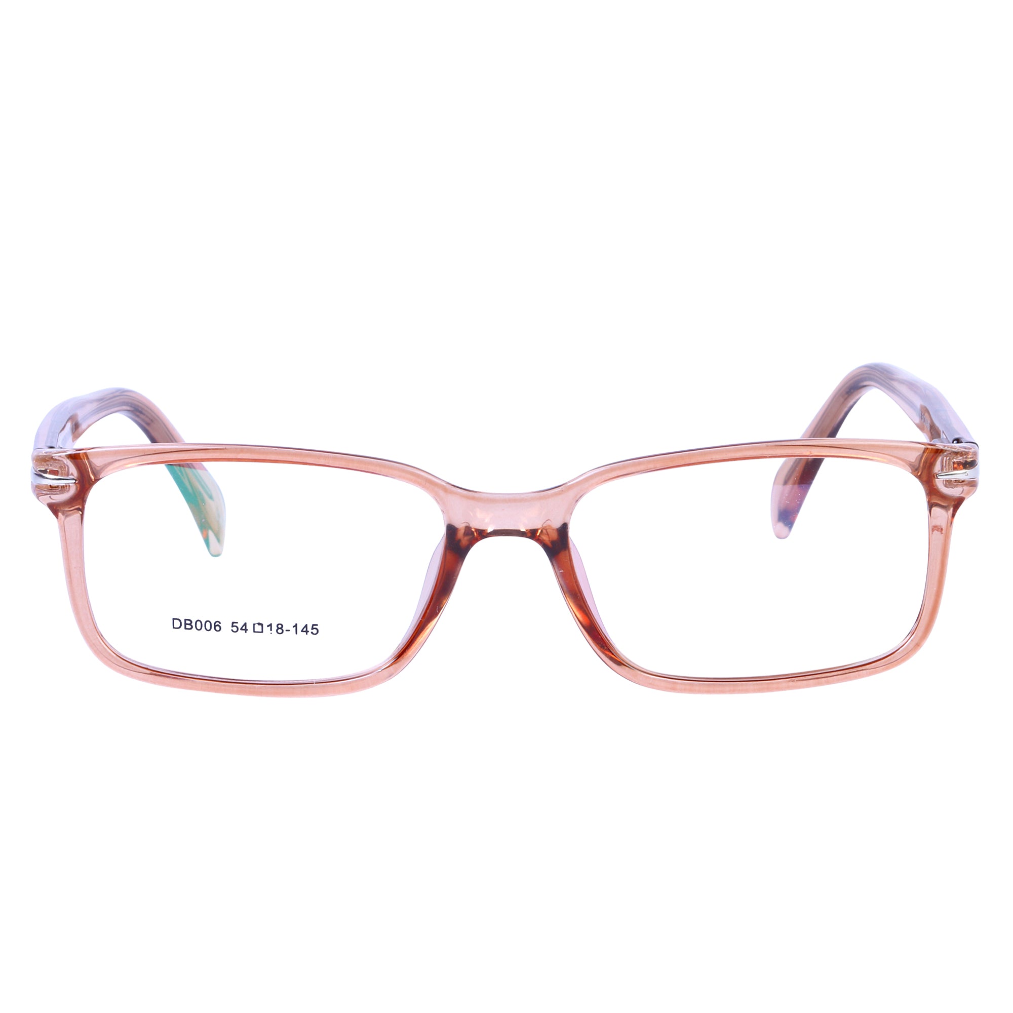 LEO's Square Transparent Brown Eyeglasses- LDB006