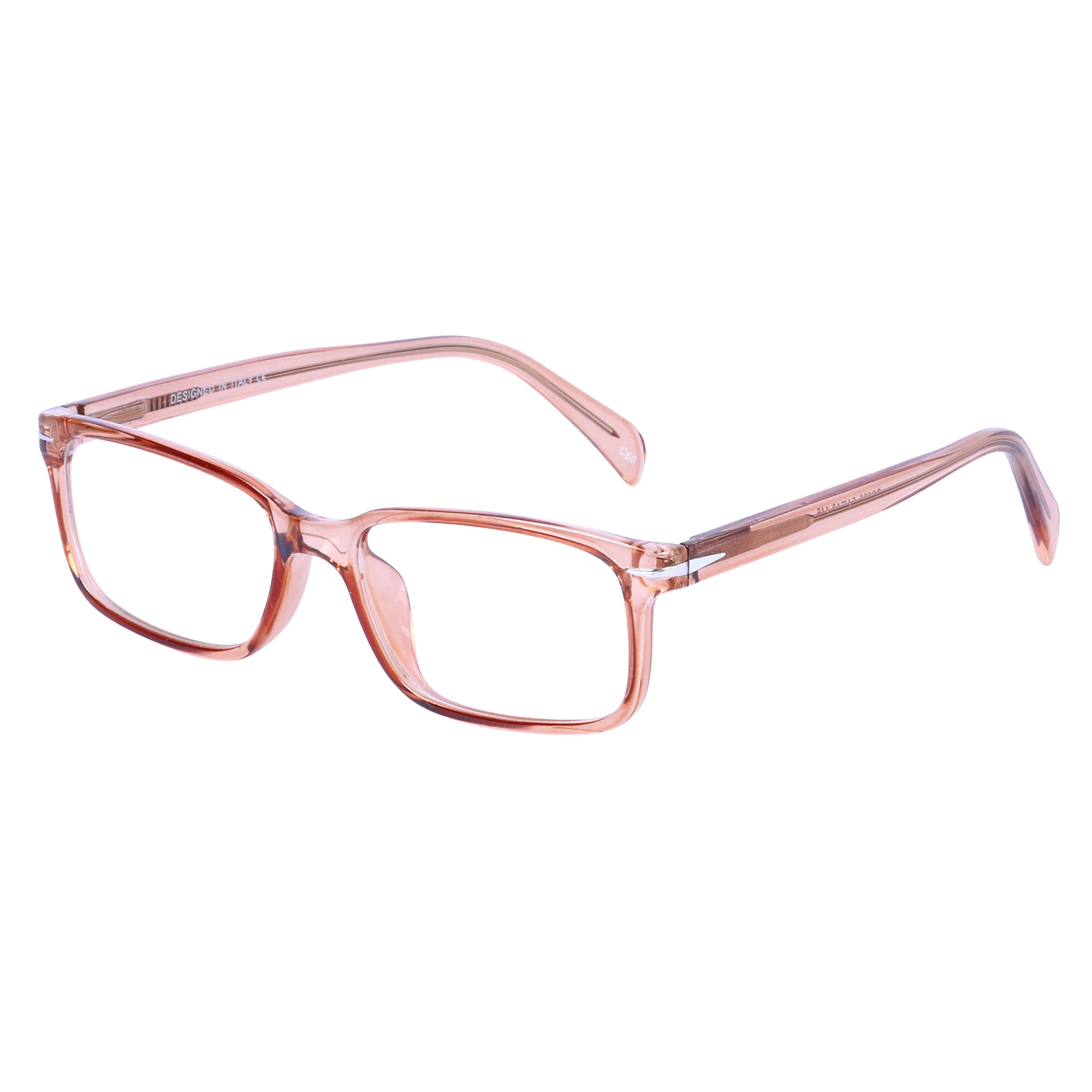 LEO's Square Transparent Brown Eyeglasses- LDB006