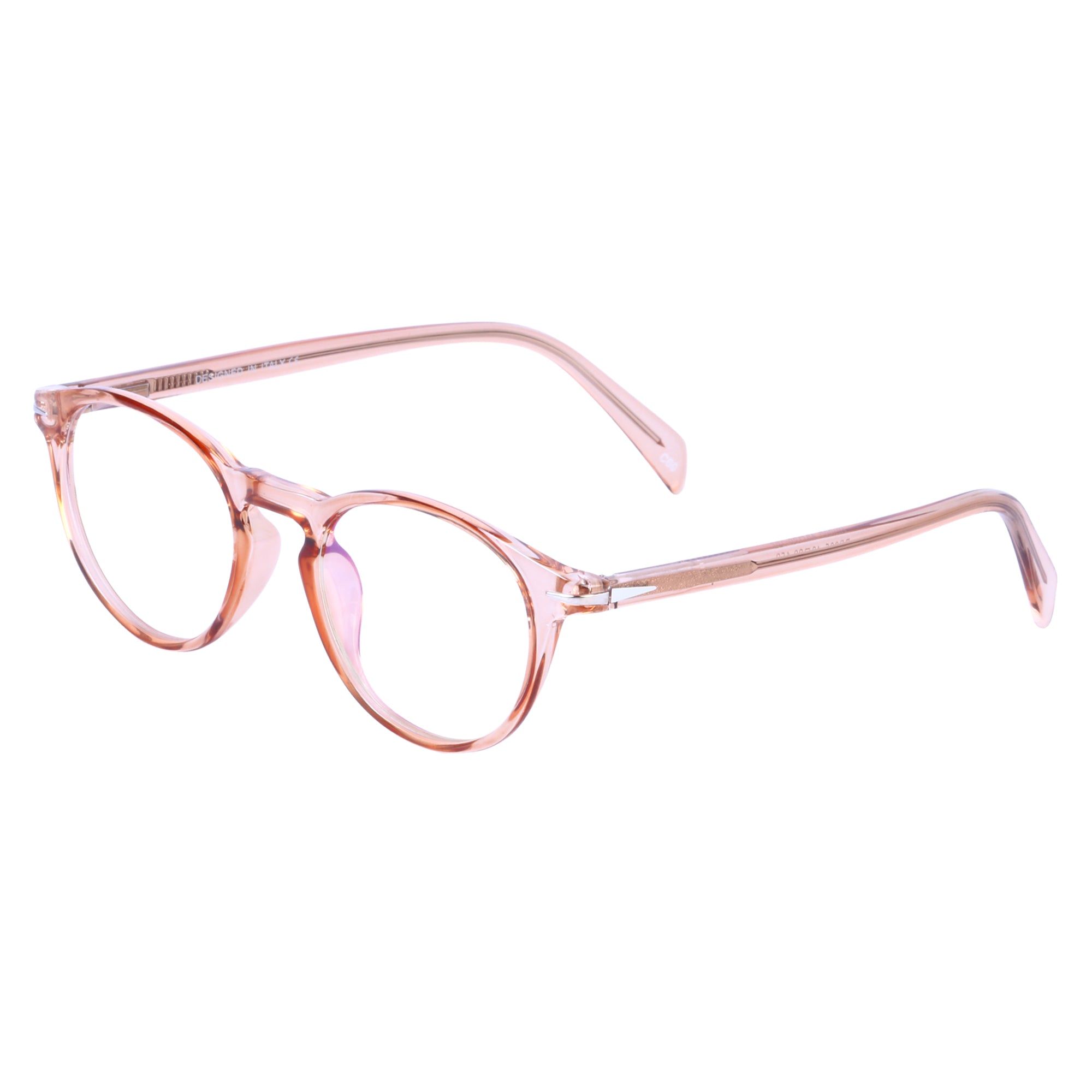 LEO's Round Transparent Brown Eyeglasses- LDB005