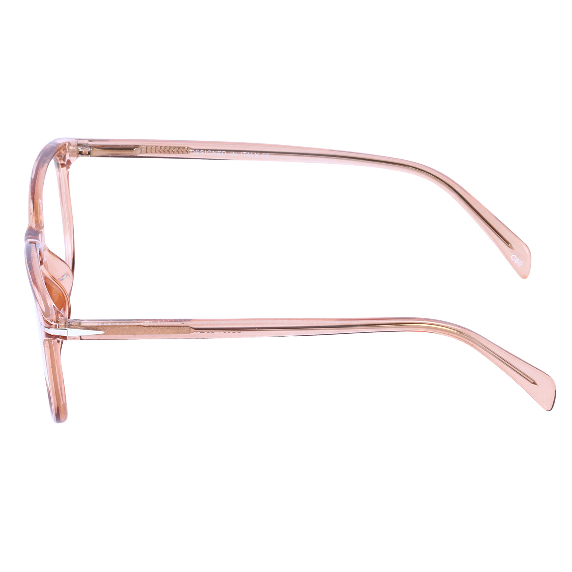 LEO's Transparent Brown Square Unisex Eyeglasses- LDB004
