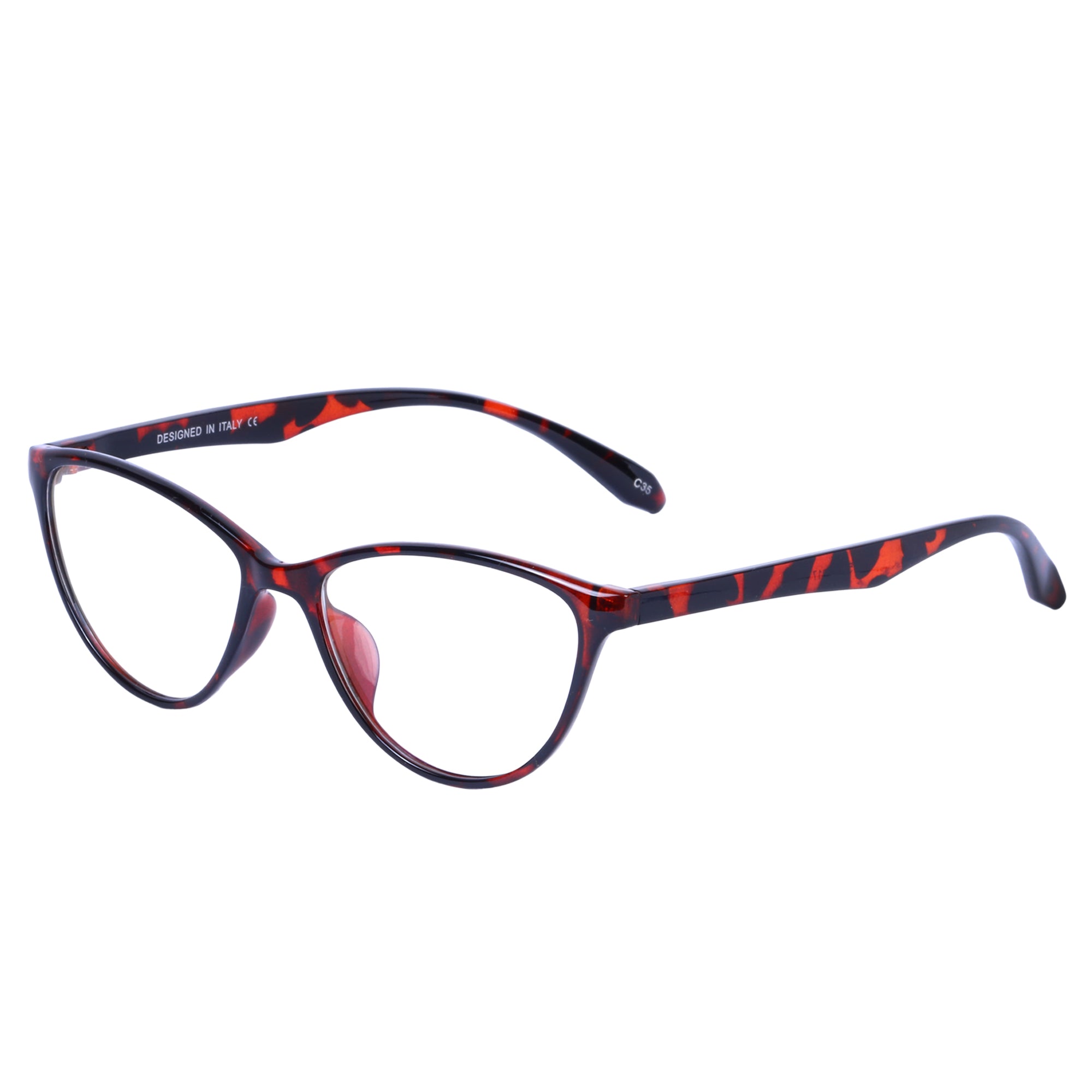 LEO's Women Eyeglasses Demi Color Cat Eye - L1858 C35