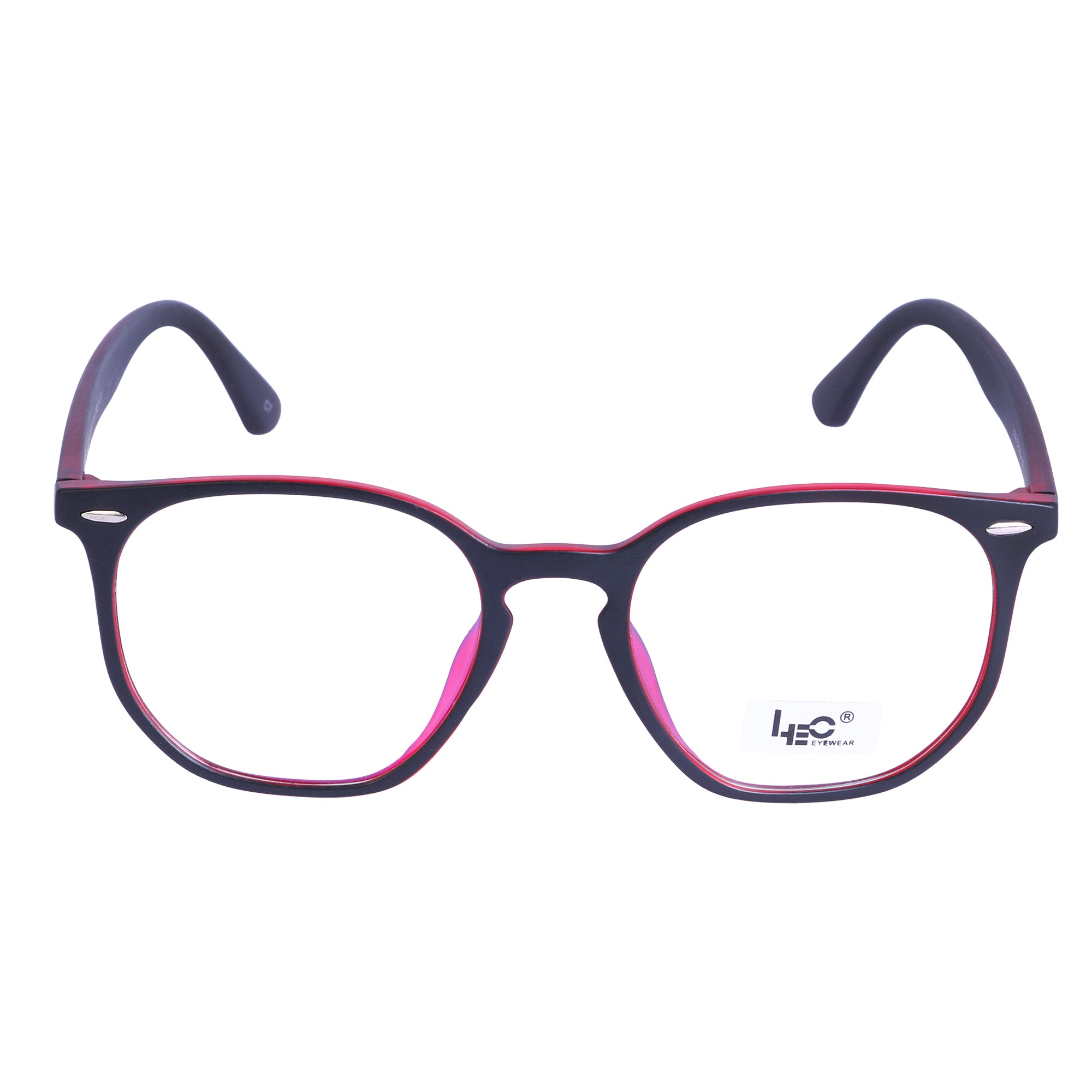 Black & Red Hexagon Rimmed Eyeglasses - L106-C7