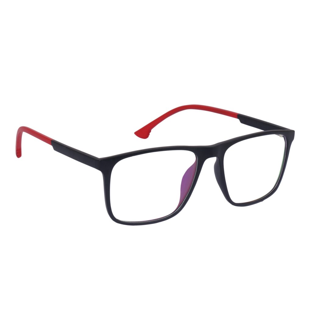 Black & Red Square Rimmed Eyeglasses - L120