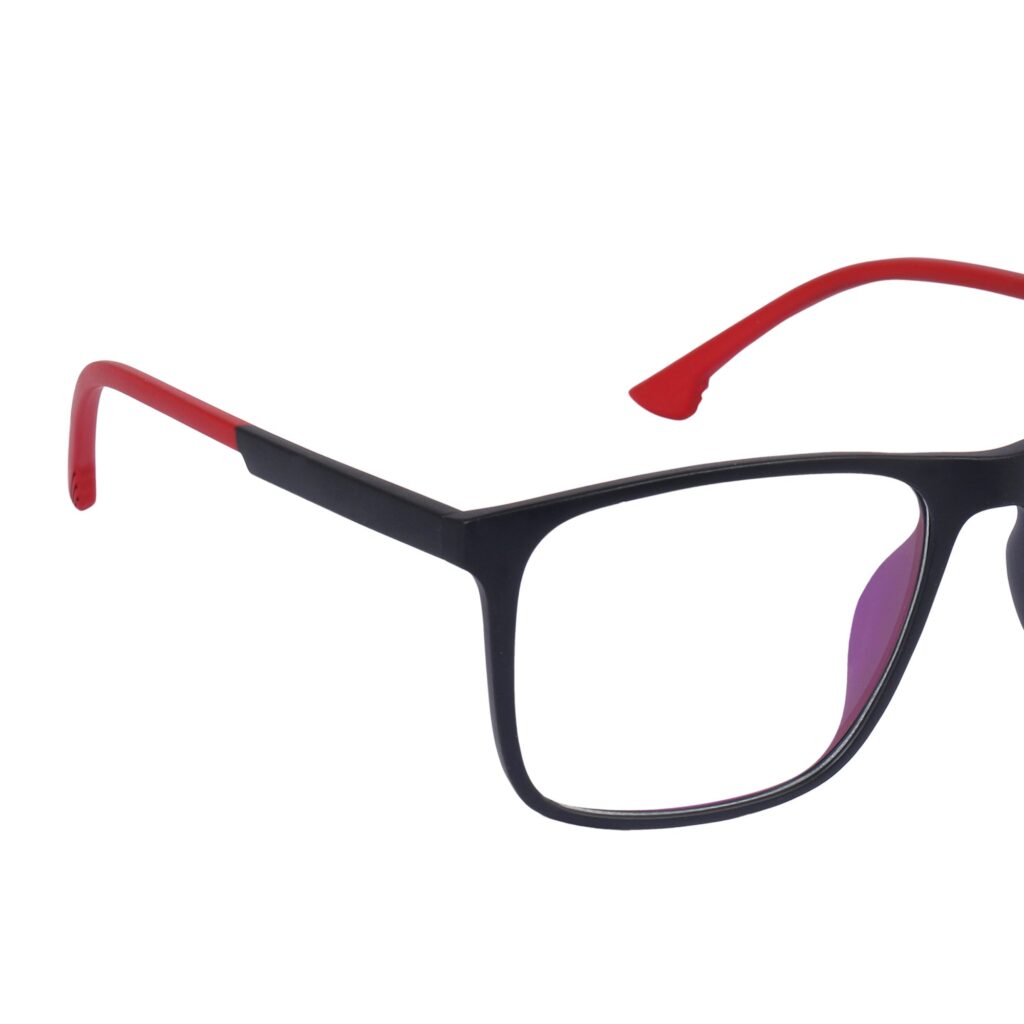 Black & Red Square Rimmed Eyeglasses - L120