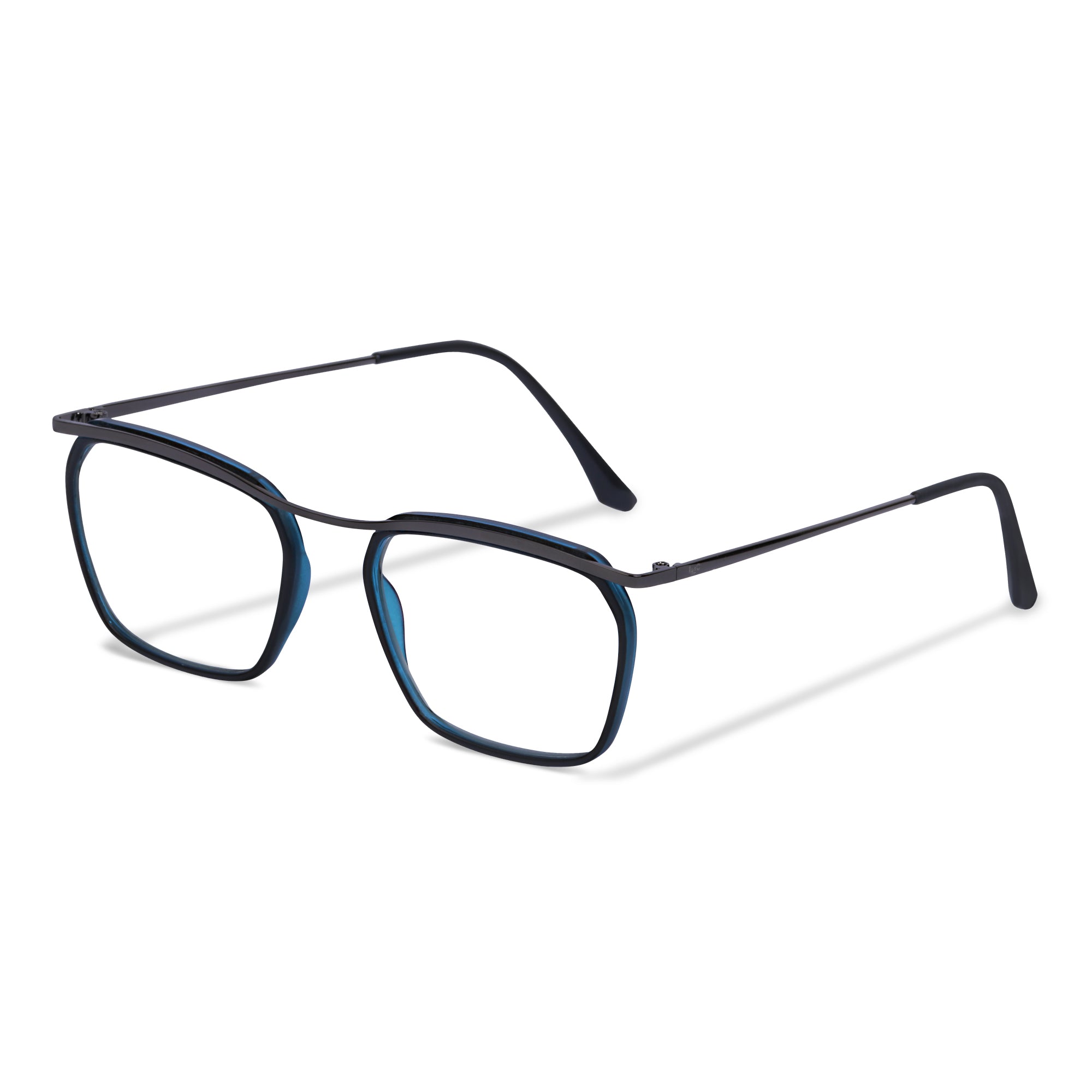 Black & Blue Square Rimmed Eyeglasses - L1543