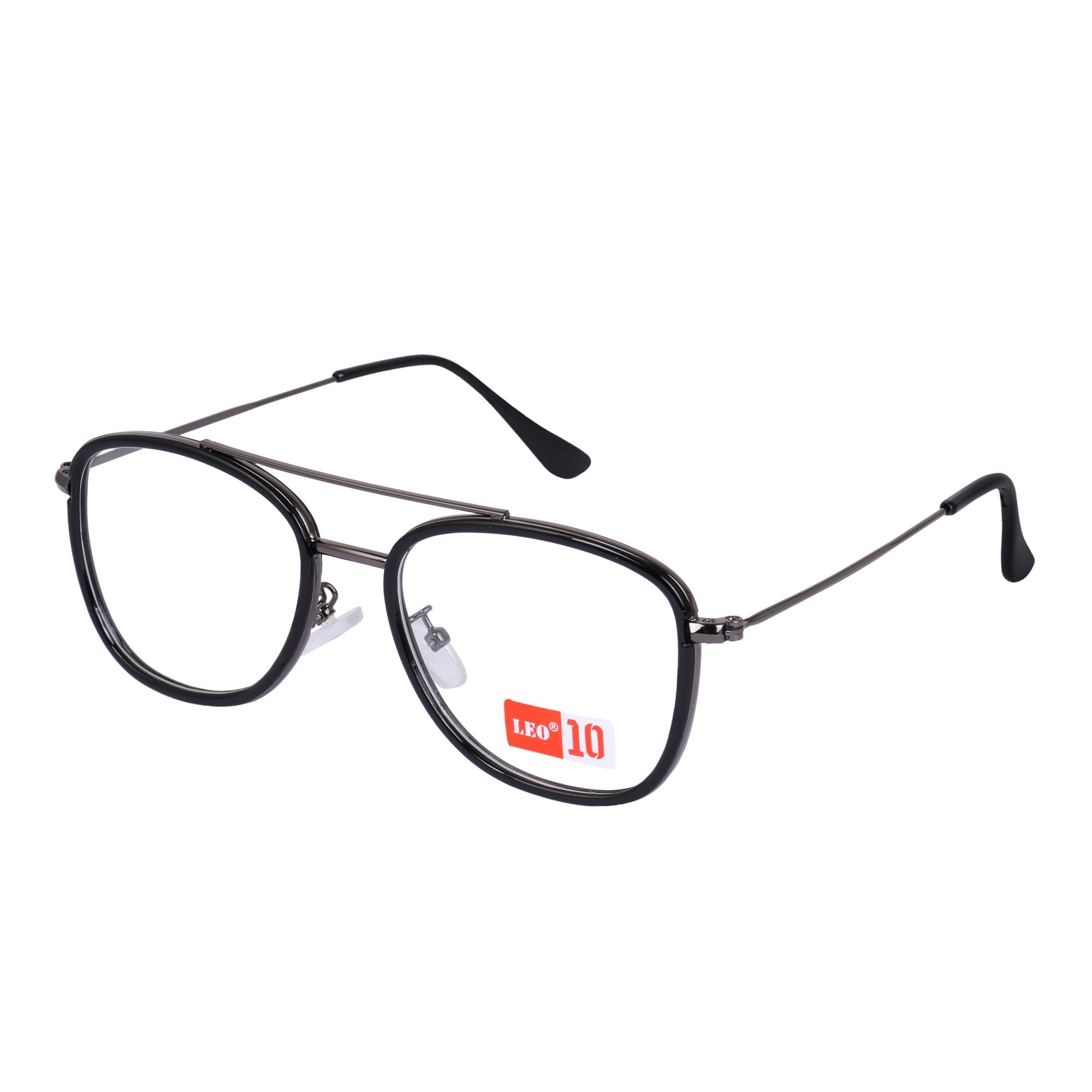 Grey Square Metal Eyeglasses - L98027