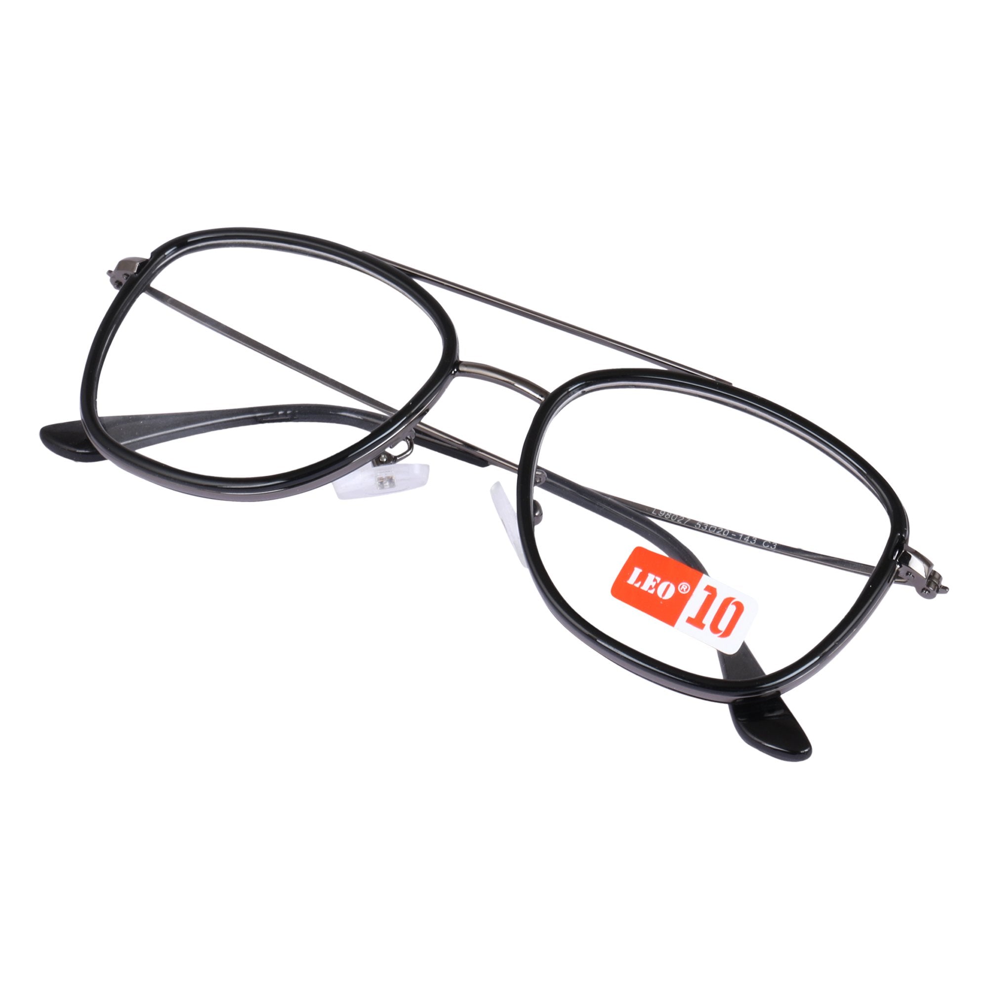 Grey Square Metal Eyeglasses - L98027