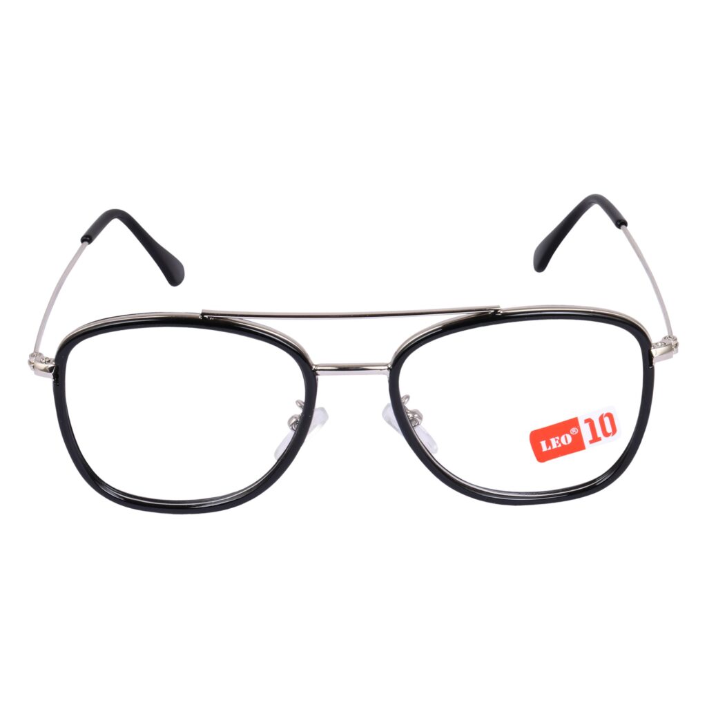 Silver Square Metal Eyeglasses - L98027