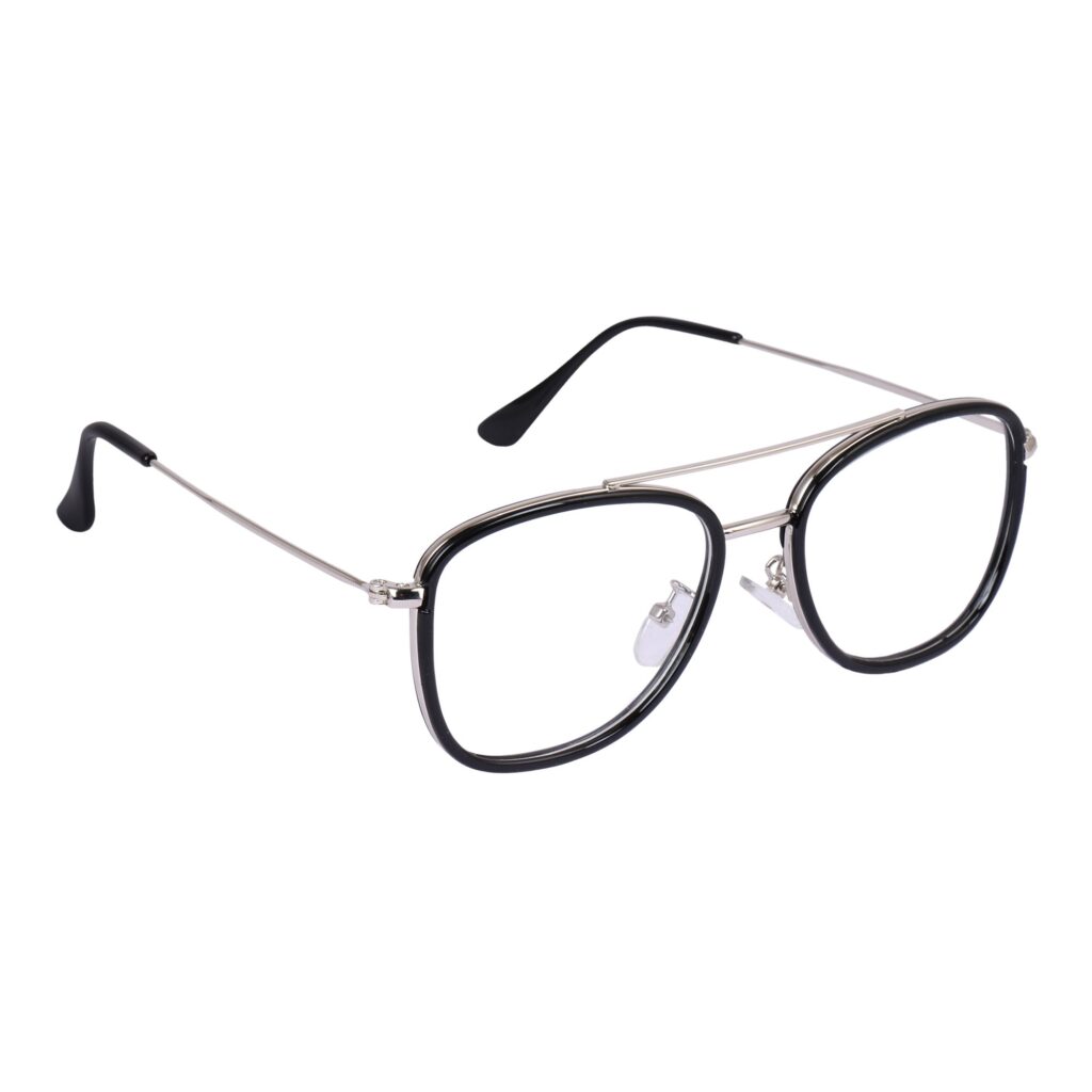 Silver Square Metal Eyeglasses - L98027